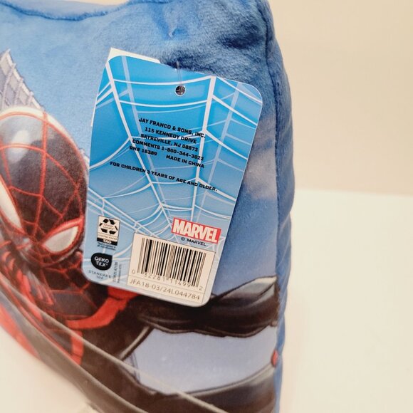 Marvel Spiderman Fabric Storage Cube Plus Miles Small Blue Red Throw Pillow Set - Picture 5 of 6
